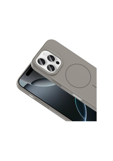 Toyigoo İphone Uyumlu 16 Pro Kılıf Magsafe Şarj Özellikli Ruby Silikon Kapak - Mürdüm Şeffaf