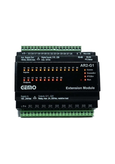 Gemo AR2-G1-24VDC-12D2A Ray Tipi, AR2 için Genişleme Modülü