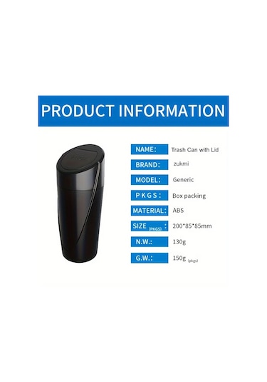 Dashanshop Pembe Beyaz Araç İçi Çöp Kutusu Portatif Araba Çöp Tenekesi Bardak Tutucu