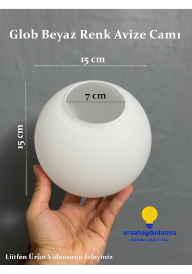 Glob Avize Camı Beyaz Renk 15 Lik