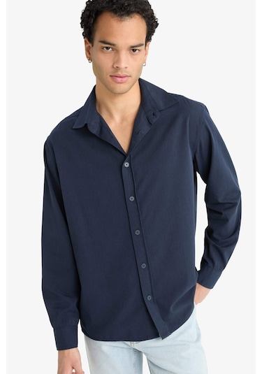 Defacto Regular Fit Polo Yaka Dokuma Uzun Kollu Gömlek F6341ax25aunv163 Lacivert Defacto Regular Fit Polo Yaka Dokuma Uzun Kollu Gömlek F6341ax25aunv163 Lacivert