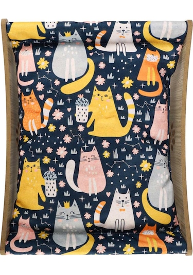 Gobypet Ahşap Kedi Salıncağı Sallanan Kedi Yatağı + Paspas