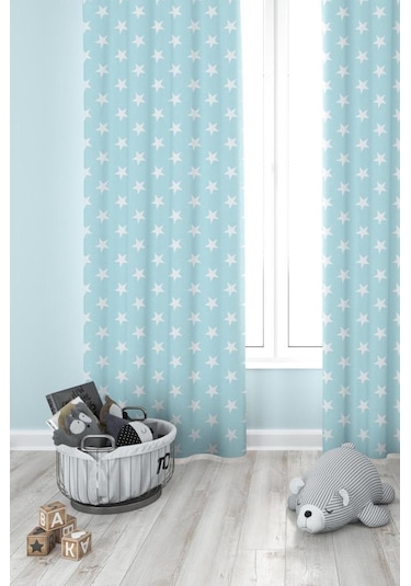 Premier Home Yıldız Desenli Fon Perde Mint 170X270 (472220268)