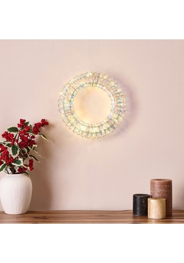 Kpm Çelenk Dekoratif Aydınlatma - 30 Cm Sarı