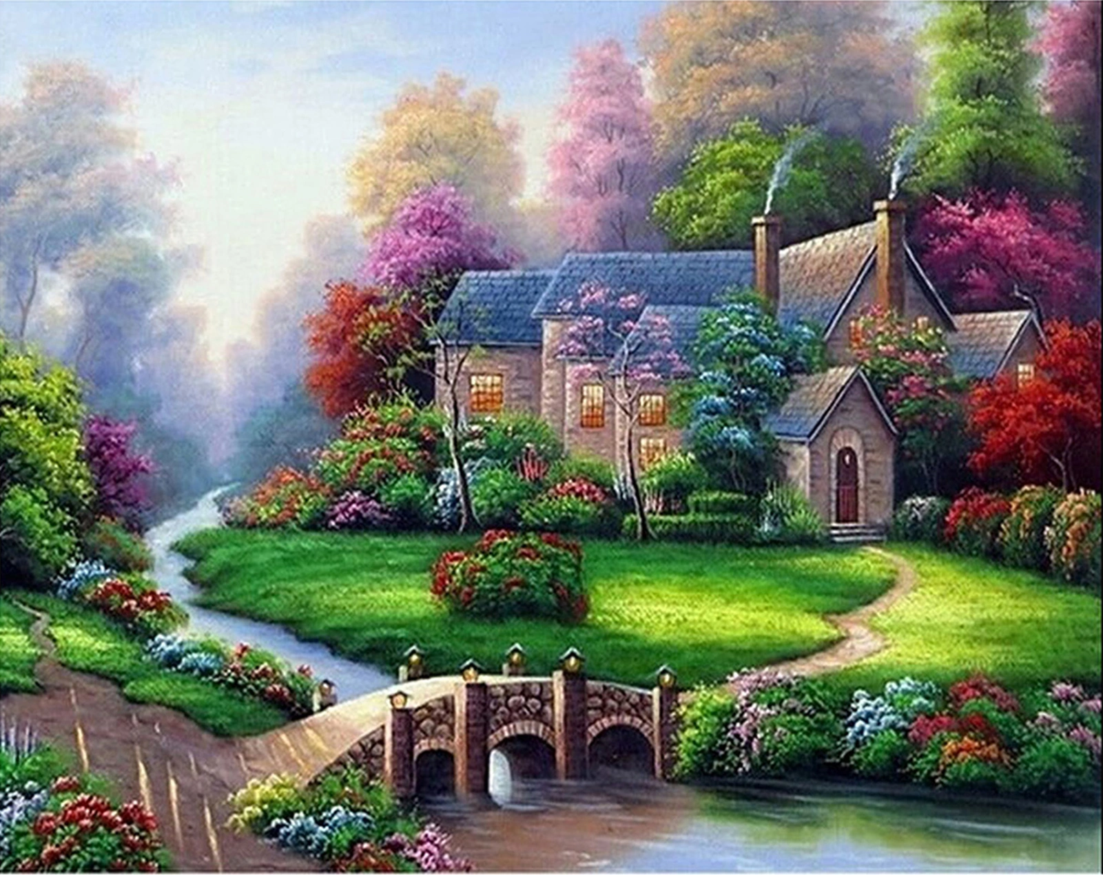 Youmex 25x30cm Kısmi Delikli Kanvaslı, Kristal Ve Özel Şekil Pırlanta, Çerçeve Yok, Tam Set Dıy Pırlanta Boyama A-ı Renk Seçenekli