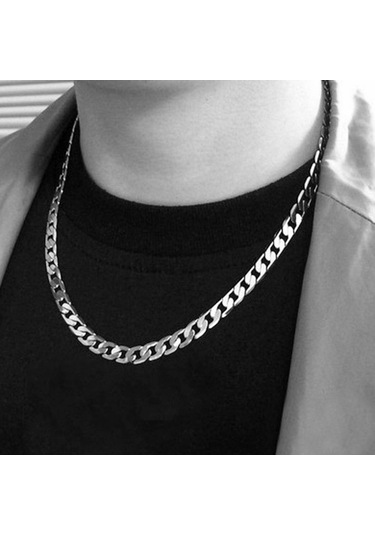 Avrupa Ve Amerika Moda Alaşım Zincir Hip Hop Basit Uzun Kolye, Genişlik: 12mm, Uzunluk: 80cm Altın Çok Renkli