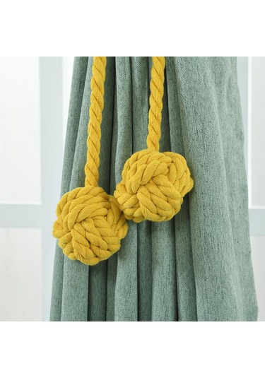 Suofeng "çift Toplu Perde Bağlama İpi - Şık Ve Pratik Perde Aksesuarı" Sarı