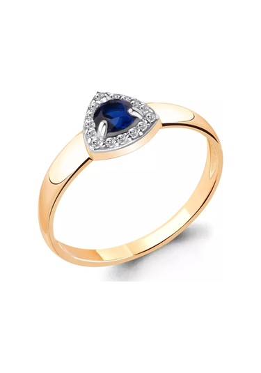 Aquamarıne 925 Ayar Safir Taşlı Altın Kaplama Gümüş Yüzük 237207927 Altın