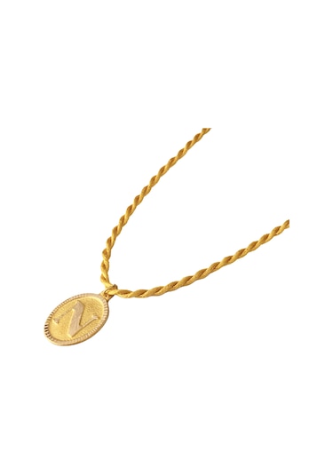 14 Ayar D Harf Sarı İpli Kolye