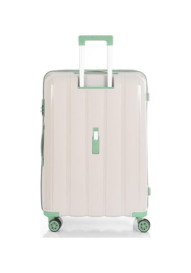 Mçs 3lü Set Kırılmaz Silikon Seyahat Valizi Bavulu V305 Kemik Su Yeşili Bej