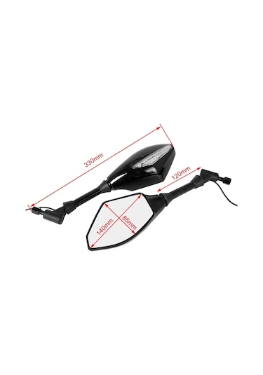 Motosiklet Sinyali Ayna Takımı Siyah 10 MM Oem
