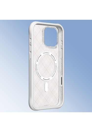 İphone 16 Pro Max Uyumlu Kılıf M-safe Şarj Özellikli Youngkit Argyle Serisi Kapak Açık Yeşil