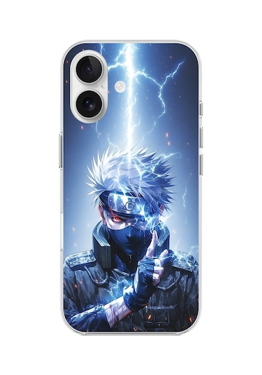Apple Uyumlu iPhone 16 Şeffaf Kılıf Naruto Kakashi Tasarımlı
