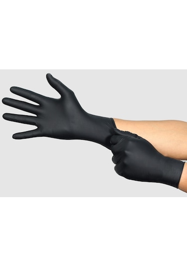 Ansell 94-242, Mıcroflex Antisatik Siyah Nitril Eldiven M Beden 100 Lü Paket