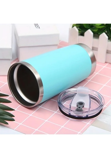 20oz Kapaklı Bardak Paslanmaz Çelik Vakum Yalıtımlı Çift Duvar Seyahat Tipi Yellow Sarı