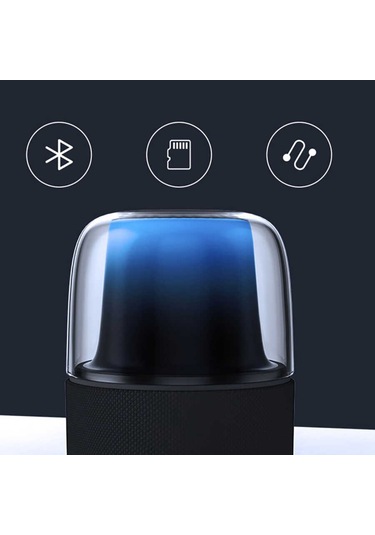 Bluetooth Kablosuz Hoparlör Rgb Işıklı Ve 360 Stereo Sesle Taşınabilir Dış Mekan Eğlencesi Beyaz