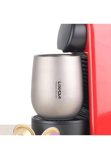 Mufunye Titanyum Çift Katlı Su Bardağı 120ml - 50g Hafif Tasarım Gümüş