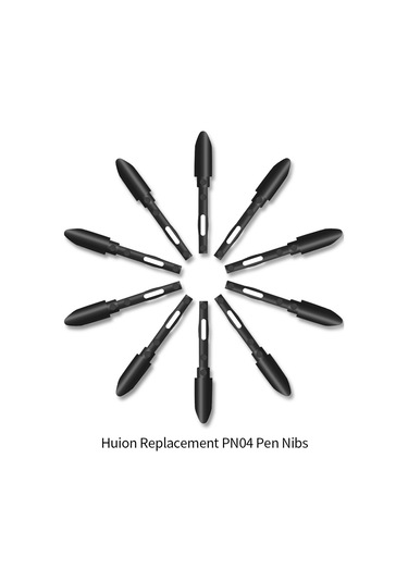 Vkemall Huion Pn04 Uçlu Kalem Uçları - 10 Adet Siyah Pw100/pw201 Uyumlu Optik