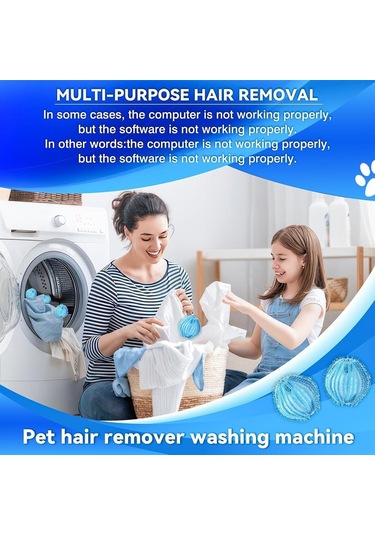 Konesam Ev İçin Tekrarlı Kedi Köpek Tüy Toplayıcı Topları - Çamaşır Makinesi Kurutucuda Tüy Ve Pelin Toplayıcı Aracı Mavi - 12 Adet Mavi