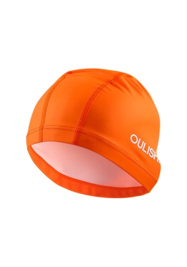 Brisand Yetişkin Yüzme Şapkası Dayanıklı Elastik Silikon Havuz Plaj Yüzmek Şapka Yaz Turuncu