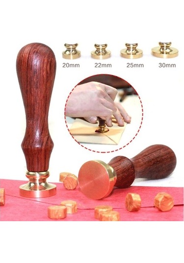 Eritme Balmumu Mührü Damga 20 Mm Yuvarlak Boş Bakır Kafa + Gülağa