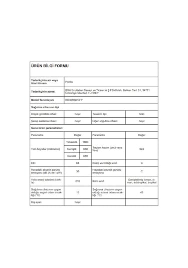 Profilo BD3086WCFP No-Frost Kombi Tipi Buzdolabı