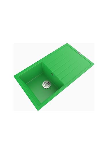 Polex Cristalüx Granit Evye P-03 Yeşil Tezgah Altı Ve Tezgah Üstü Mutfak Evyesi 85x49.5 CM