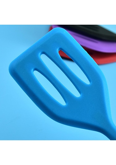 Kırmızı Silikon Oluklu Turner Mutfak Pişirme Araçları Yapışmaz Pişirme Spatula Krep Kızartma Tavası Kürek Silikon Pişirme Gereçleri