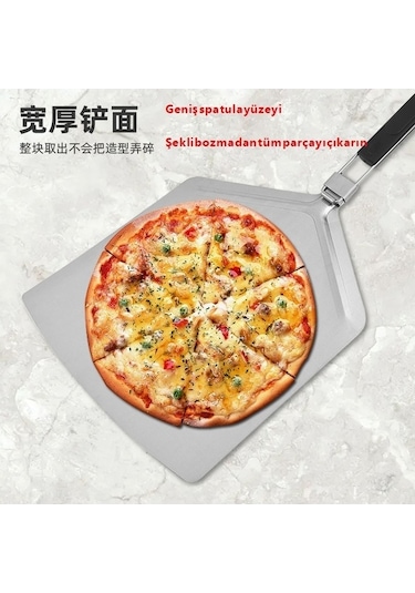 Katlanır Paslanmaz Çelik Pizza Ve Kek Spatulası Gümüş - Siyah Gümüş - Siyah