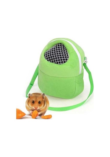 Dm Cbtx Küçük Evcil Hayvan Çantası Hamster Taşıyıcı Saf Renk Tasma Seyahat Çantası, M Boyut Yeşil