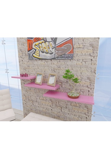 Peakdizayn 3'Lü Duvar Rafı Seti Renkli