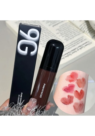 Kırmızı Kahverengi Ayna Dudak Sır Su Işığı Nemlendirici Yapışmaz Bardak Son 02 Pembe