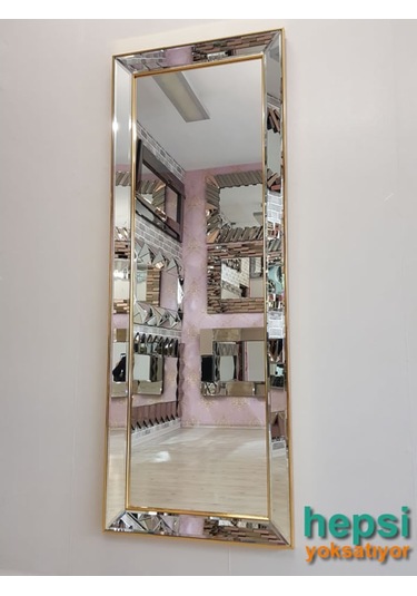 Ayna Çerçeveli Model Altın Renk Boy Aynası Altın