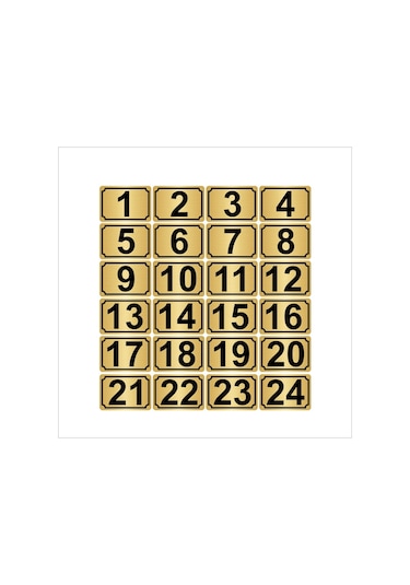 Metal Kapı,Masa,Dolap Numarası 3,5Cmx5Cm 24 Adet (1…24) (429037470)