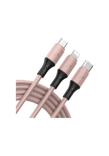 Mars 1.2 Metre 3 Uçlu (Micro,Type-C,İphone Uyumlu) Şarj Kablosu