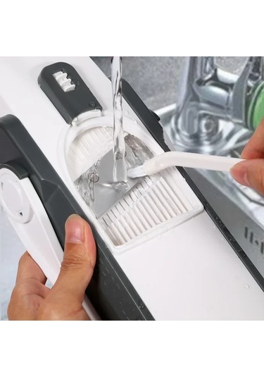 Çok Fonksiyonlu Sebze Kesici Güvenli Mandoline Mutfak Dilimleme Açık Gri