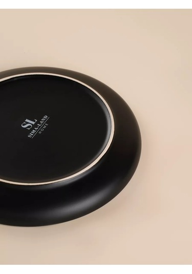 Sl Home 2 Parça "dark" Porselen Yemek Tabakları Seti, 20,5 Cm Çap 200580857 Siyah