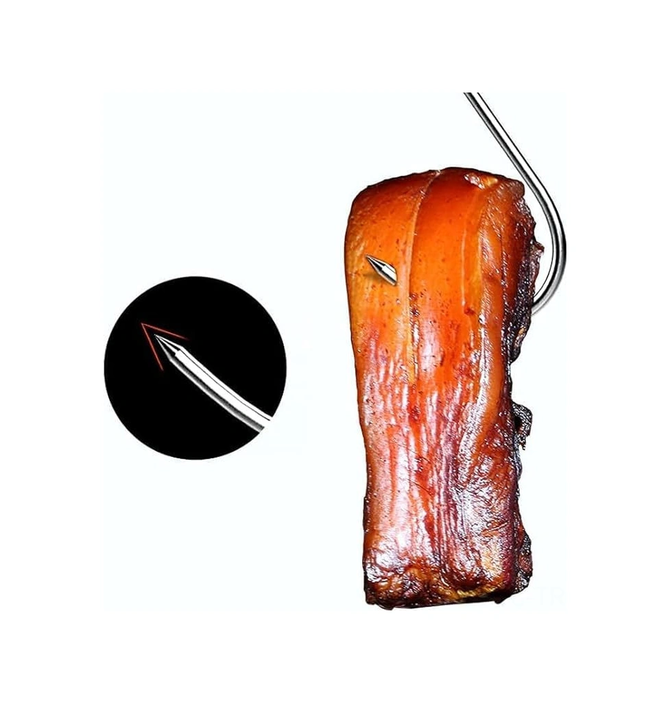 Skycity 304 Paslanmaz Çelik Et Asma Kancaları - 20 Adet, Dayanıklı, Sağlıklı Malzeme, Gips Duvar Uyumlu, Kolay Takım