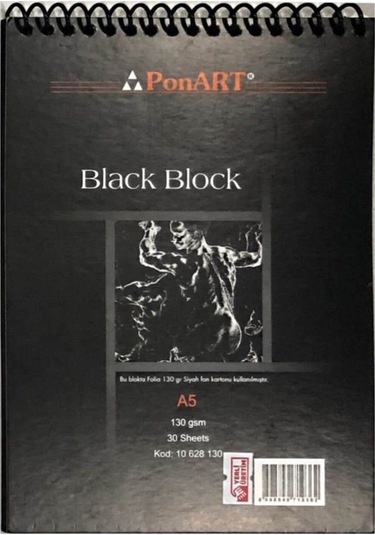 Black Blok Spiralli Siyah Defter 130 Gr. 30 Sayfa A5 No Color