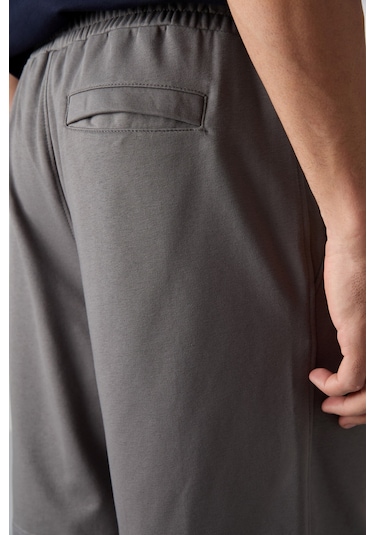 Tommy Life Koyu Gri Pamuklu Kalın Yumuşak Dokulu Comfort Fit Basic Erkek Şort - 81261 Koyu Gri
