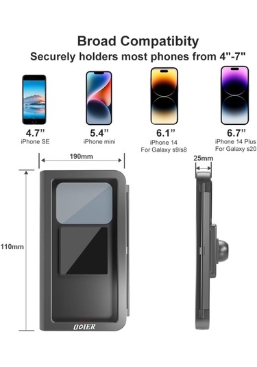 Motosiklet Ve Scooter İçin Dikiz Ayna Uyumlu Telefon Tutucu Pb08