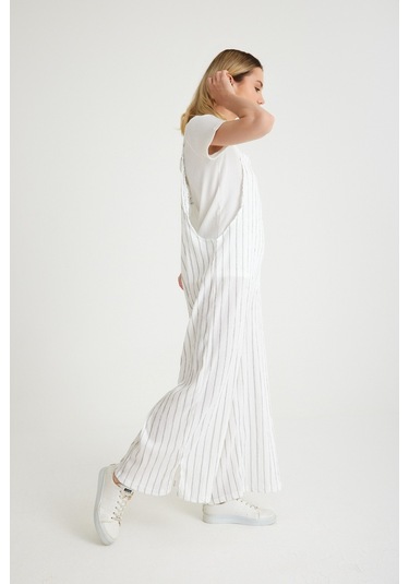 Toridas Günlük Askılı Bol Kesim Yazlık Kadın Tulum 5104çizgili 001