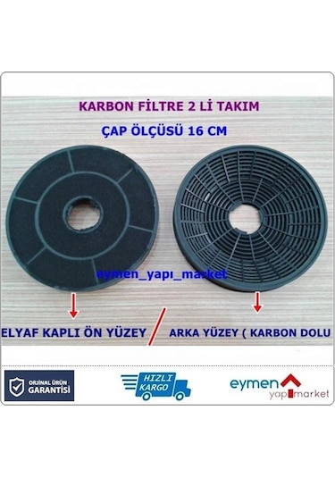 Karbon Filtre 16 Cm Universal Karbon Filtre-2'L