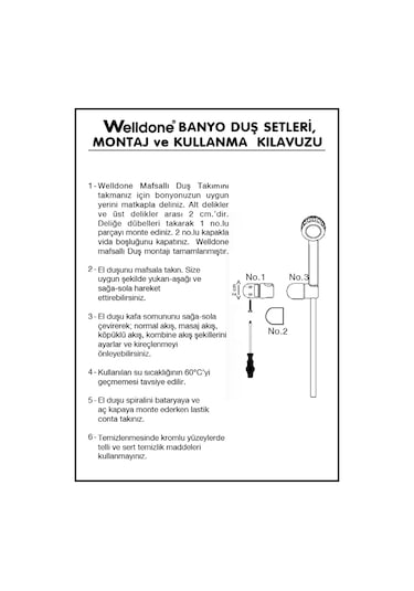 Welldone Prestij Mafsallı Duş Seti Krom