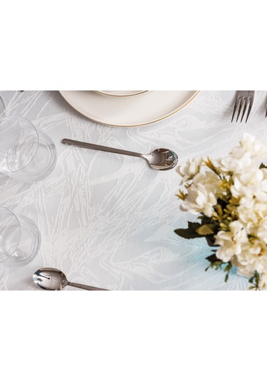 Cotton Box Jakarlı Dertsiz Masa Örtüsü Lavinia Beyaz 155x220