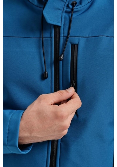 Exuma 2311100 Erkek Petrol Mavisi Yağmur Rüzgar Geçirmez Softshell Özellikli Mont 001