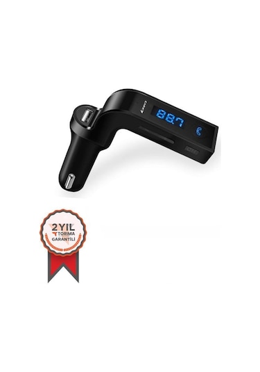 Torima Carg7 Bluetooth Araç Fm Transmitter Usb Girişli Siyah Android İos Cihazlar Uyumlu