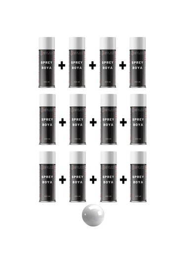 12 Adet Ral 7035 Açık Gri Sprey Boya 400 Ml.