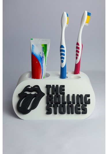 The Rolling Stones - Dekoratif Diş Fırçalık Beyaz