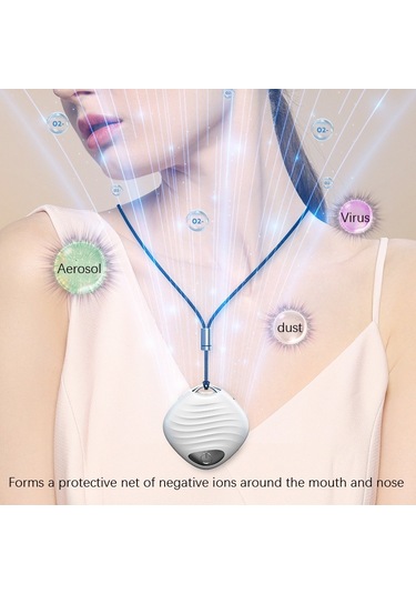 Boyun Araba Negatif İyon Hava Temizleme Cihazı S02 Beyaz